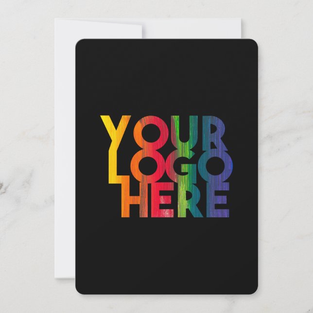 Black Simple Business Logo Company Note Card (Front)