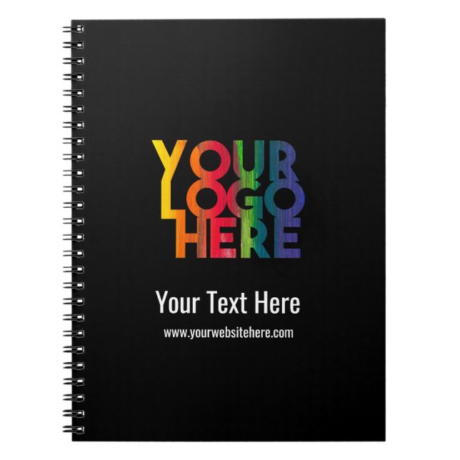 Black Simple Business Logo  Notebook (Front)