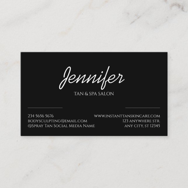 Black Simple Clean Shape Logo Modernist Business Card (Front)