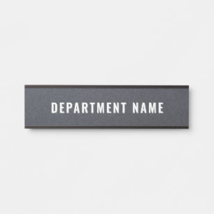 Black 🖤 Simple Department Name Door Sign