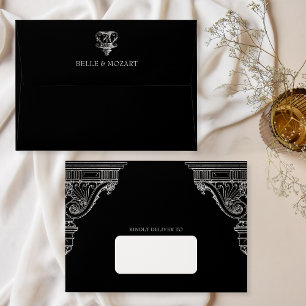 Black Simple elegant Renaissance architecture  Envelope