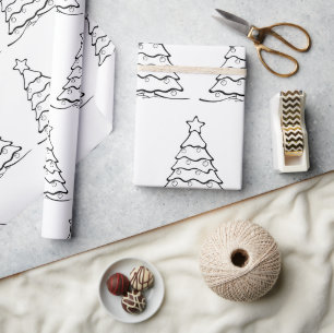 Black Simple Merry Christmas Wrapping Paper