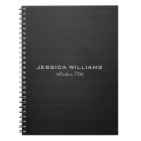 Black Simple Metallic Brushed Aluminium Look