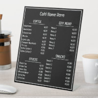 Black Simple Minimalist Café Coffee Shop Menu 