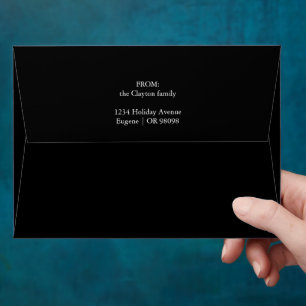 Black Simple Modern Christmas Mailing Envelope