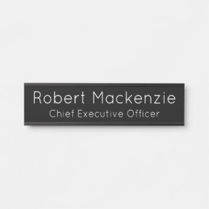 Black Simple Modern Hanging Door Sign Name Plate