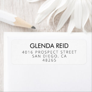 Black Simple Modern Monogram Return Address Label