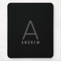 Black Simple Modern Monogrammed