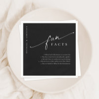 Black Simple Modern Script Fun Facts Wedding