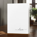 Black Simple Modern Script Monogram Girly Name Pocket Folder<br><div class="desc">Black Simple Modern Script Monogram Name Pocket Folder. This makes the perfect sweet 16 birthday,  wedding,  bridal shower,  anniversary,  baby shower or bachelorette party gift for someone that loves glam luxury and chic styles.</div>