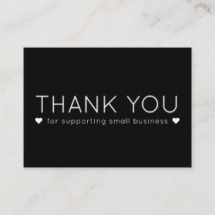 Black Simple Modern Thank you Business Cards