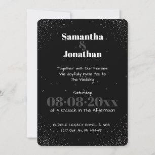 Black Simple Night Sky Wedding Invitation