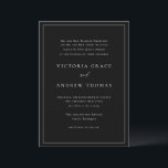 Black Simple Parent's Hosting Formal Wedding Invitation<br><div class="desc">Invite guests to your wedding with this customisable formal wedding invitation. This minimalist wedding invitation features wording where both parents are hosting. This simple wedding invitation features simple typography, modern calligraphy and a simple border. Personalise this invitation by adding your event details. This black and white wedding invitation is perfect...</div>