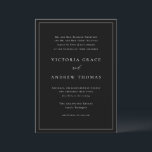 Black Simple Parent's Hosting Formal Wedding Invitation<br><div class="desc">Invite guests to your wedding with this customisable formal wedding invitation. This minimalist wedding invitation features wording where both parents are hosting. This simple wedding invitation features simple typography, modern calligraphy and a simple border. Personalise this invitation by adding your event details. This black and white wedding invitation is perfect...</div>