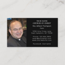 Black Simple Pastor Photo Religious Church