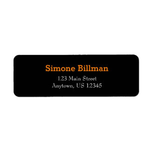 Black Simple Plain Return Address Labels