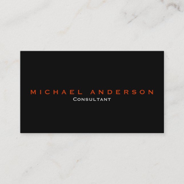 Black Simple Plain Standard Size Business Card (Front)
