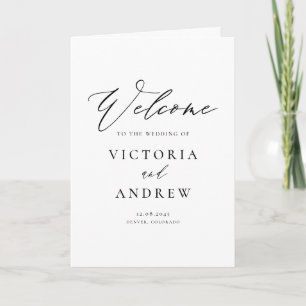 Black Simple Script Formal Wedding Program
