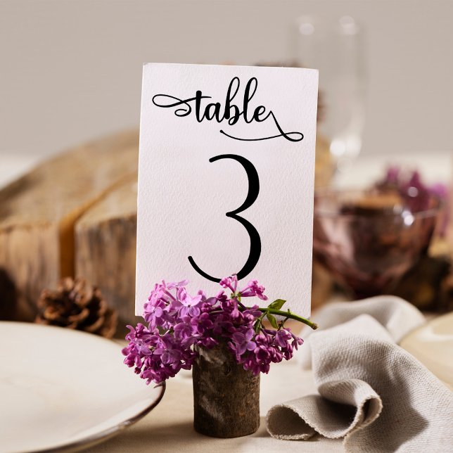 Black simple sign | 3.5x5 table number | Table 3 (Creator Uploaded)