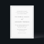 Black Simple Typography Formal Wedding Invitation<br><div class="desc">Invite guests to your wedding with this customisable elegant wedding invitation. It features simple typography,  modern calligraphy and a simple border. Personalise this simple wedding invitation by adding your event details. This taupe wedding invitation is perfect for any wedding season.</div>