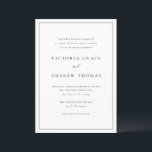 Black Simple Typography Formal Wedding Invitation<br><div class="desc">Invite guests to your wedding with this customisable elegant wedding invitation. It features simple typography,  modern calligraphy and a simple border. Personalise this simple wedding invitation by adding your event details. This taupe wedding invitation is perfect for any wedding season.</div>