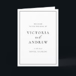 Black Simple Typography Formal Wedding Program<br><div class="desc">Make your wedding ceremony even more memorable with our customisable wedding program booklet, featuring simple typography and elegant calligraphy. Designed to showcase the details of your special day, this booklet can be personalised with your ceremony schedule, wedding party, and other important information. The clean, modern typography paired with the timeless...</div>