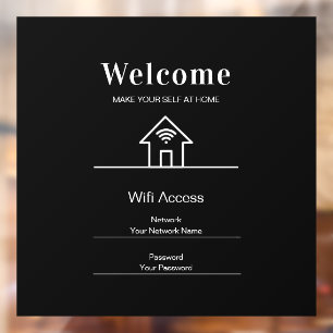 Black Simple Welcome Home Wifi Metal