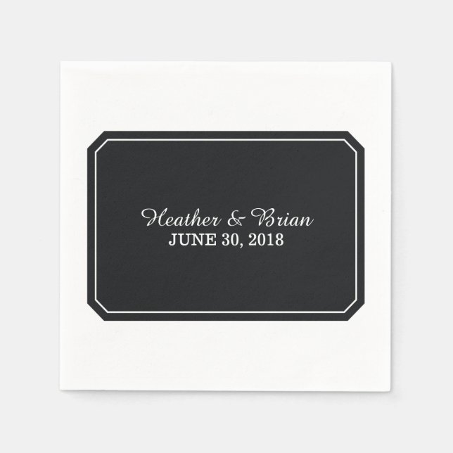 Black Simply Elegant Paper Napkins (Front)