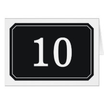 Black Simply Elegant Table Number Card
