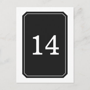 Black Simply Elegant Table Number Postcard