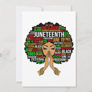 Black Sista Gal Melanin Woman Juneteenth Queen Invitation