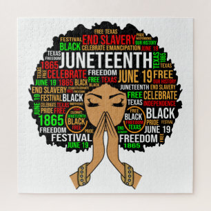 Black Sista Gal Melanin Woman Juneteenth Queen Jigsaw Puzzle