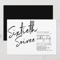 Black | Sixty Soiree Modern 60th Birthday Party