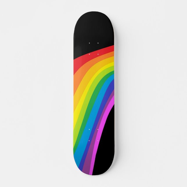 Black Skateboard Deck With Rainbow Design (Front)