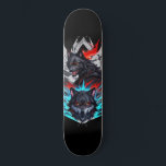 Black Skateboard WITH Wolves Design<br><div class="desc">BLACK SKATEBOARD. MYSTERY AND GOTHIC.</div>