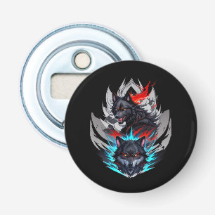 Black Skateboard WITH Wolves Design Bottle Opener