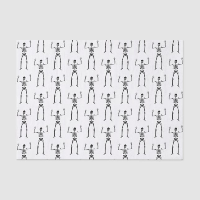 Black Skeleton Silhouette Tissue Paper (Front)