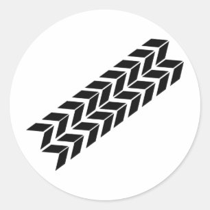 black skidmark icon classic round sticker