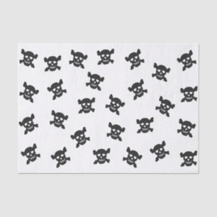 Black Skull and Crossbones on White Tissue Paper