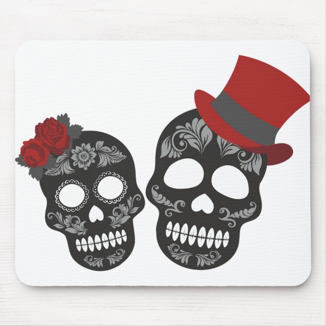 Black Skull Duo Thunder_Cove Mouse Pad (Front)