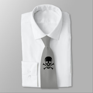 Black Skull gray necktie