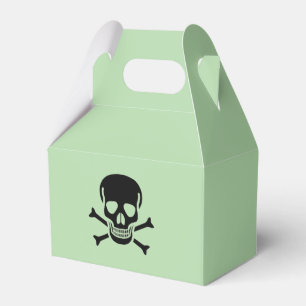 Black Skull green gable favour boxes small