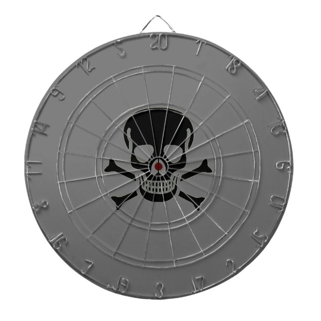 Black Skull grey dartboard (Front)