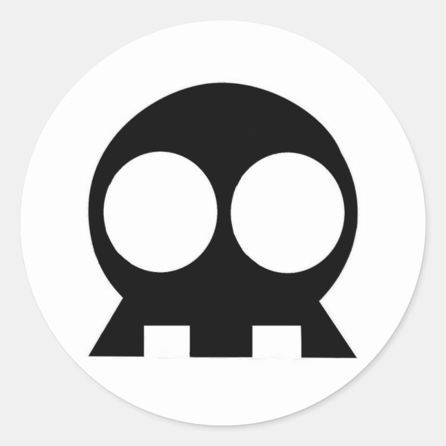 BLACK Skull Key StickEms Classic Round Sticker (Front)