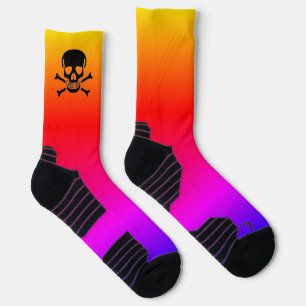 Black Skull neon high performance socks