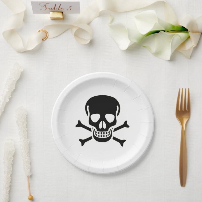Black Skull paper plates (Wedding)