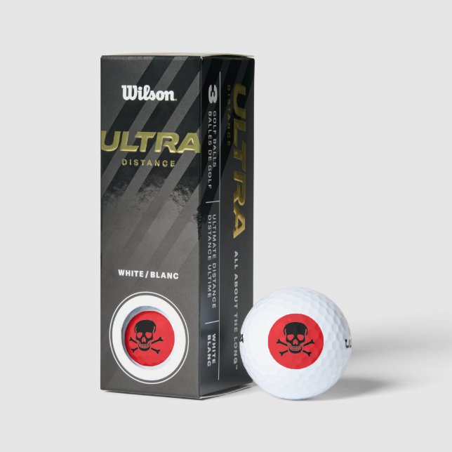 Black Skull red Wilson Ultra golf balls 3 pack (Packaging)