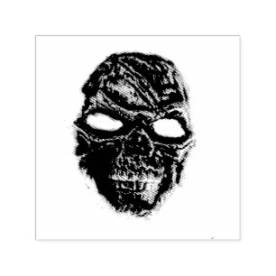 Black skull self-inking stamp