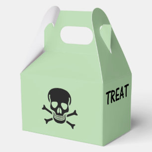 Black Skull Trick Treat green gable favour boxes m