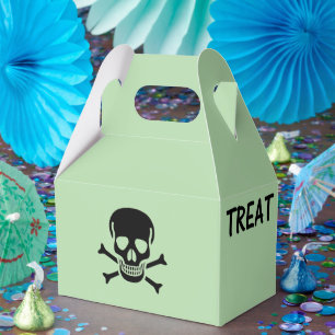 Black Skull Trick Treat green gable favour boxes s